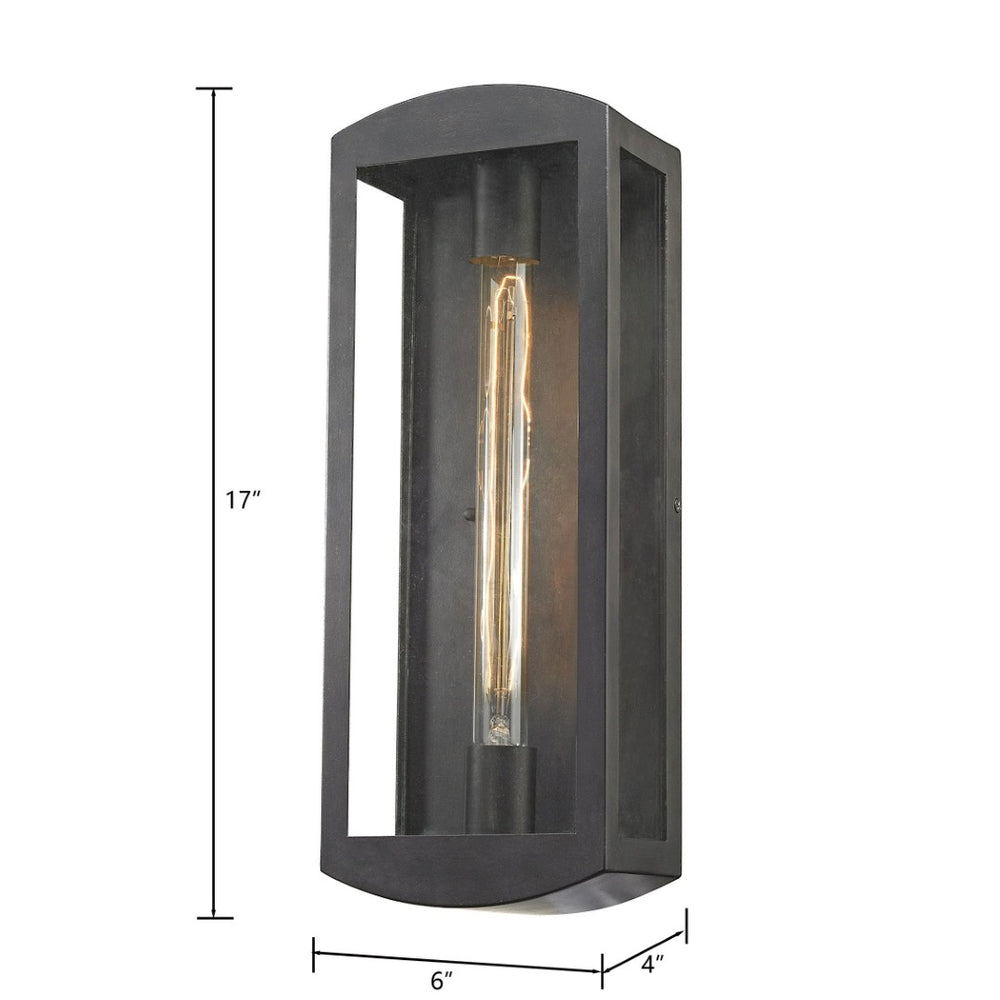 Atlas Trenton Outdoor Lantern-Style Sconce – Elegant Design for Patios and Entries, Weather-Resistant Appeal Blackened Bronze 6'' OL11226-BZ