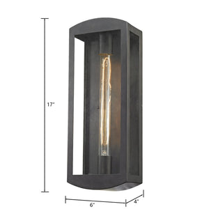Atlas Trenton Outdoor Lantern-Style Sconce – Elegant Design for Patios and Entries, Weather-Resistant Appeal Blackened Bronze 6'' OL11226-BZ