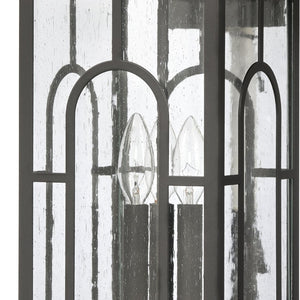 Atlas Triumph 23" High 3-Light Outdoor Sconce - Durable Aluminum, Textured Black Finish & Seeded Glass Panels OL11231-BK