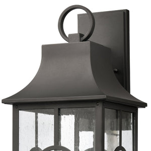 Atlas Triumph 23" High 3-Light Outdoor Sconce - Durable Aluminum, Textured Black Finish & Seeded Glass Panels OL11231-BK
