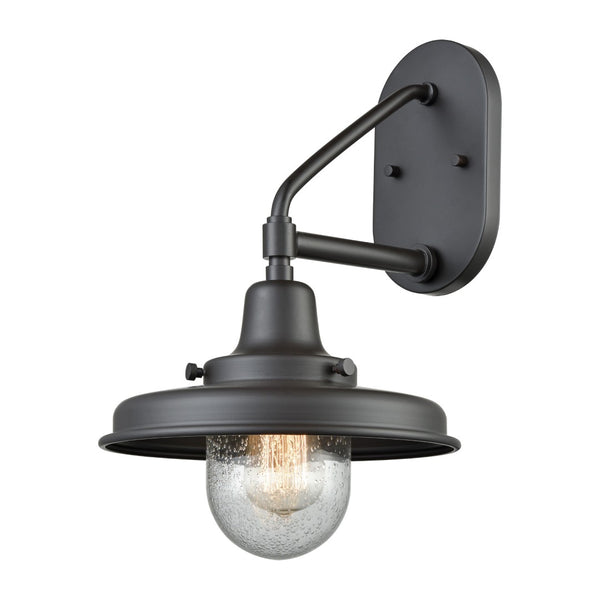 Atlas Vinton Outdoor Sconce 15” High - Vintage Barn-Style 1-Light Fixture in Oil Rubbed Bronze Finish OL11236-BZ