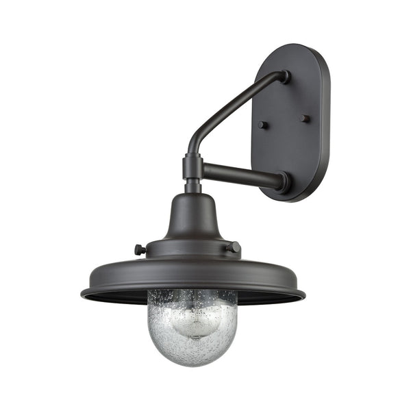 Atlas Vinton Outdoor Sconce 15” High - Vintage Barn-Style 1-Light Fixture in Oil Rubbed Bronze Finish OL11236-BZ