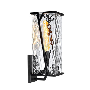Atlas Waterfall 18'' High 1-Light Outdoor Sconce - Stylish Matte Black Design for Modern Exteriors OL11237-BK