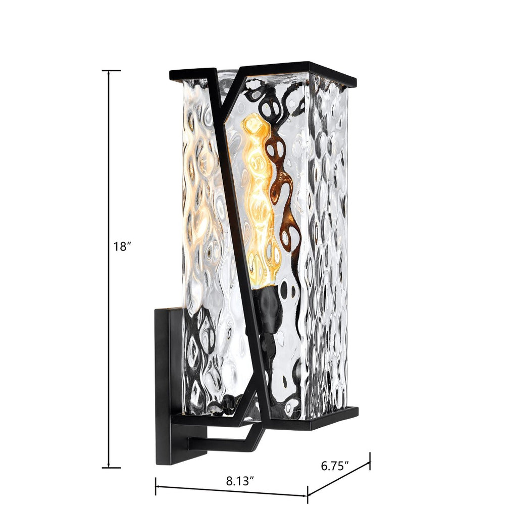 Atlas Waterfall 18'' High 1-Light Outdoor Sconce - Stylish Matte Black Design for Modern Exteriors OL11237-BK