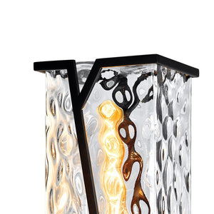 Atlas Waterfall 18'' High 1-Light Outdoor Sconce - Stylish Matte Black Design for Modern Exteriors OL11237-BK