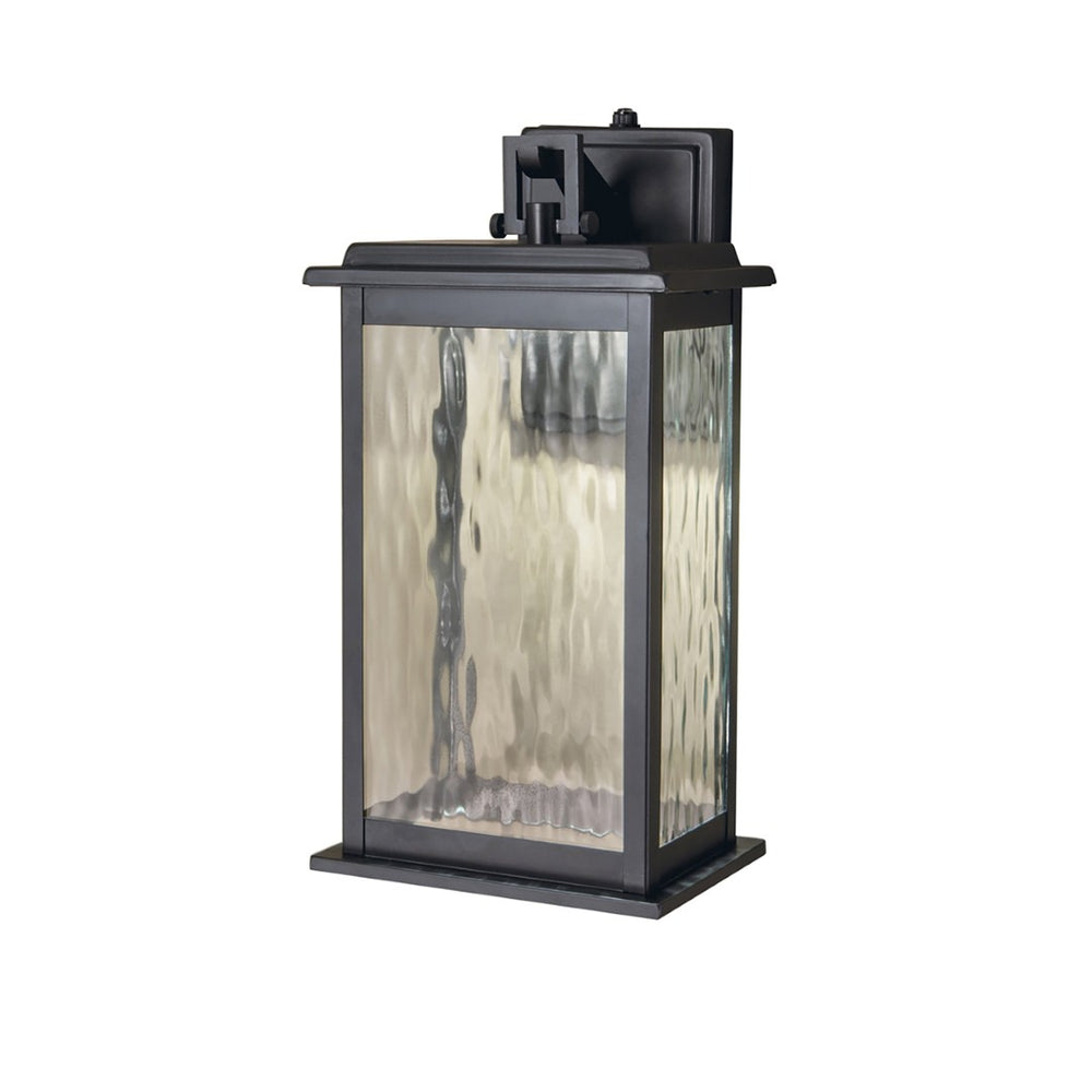 Atlas Weymouth Outdoor Integrated LED Sconce – Classic Lantern Style with Automatic Dusk-to-Dawn Sensor Gun Metal 13.75'' OL11238-BK