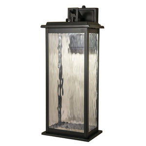 Atlas Weymouth Outdoor Integrated LED Sconce – Classic Lantern Style with Automatic Dusk-to-Dawn Sensor Gun Metal 17.75'' OL11239-BK
