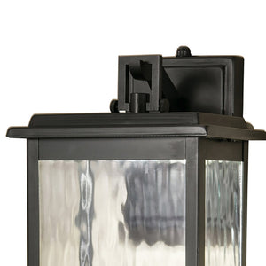 Atlas Weymouth Outdoor Integrated LED Sconce – Classic Lantern Style with Automatic Dusk-to-Dawn Sensor Gun Metal 17.75'' OL11239-BK