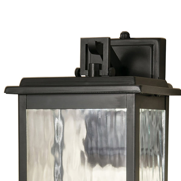 Atlas Weymouth Outdoor Integrated LED Sconce – Classic Lantern Style with Automatic Dusk-to-Dawn Sensor Gun Metal 17.75'' OL11239-BK