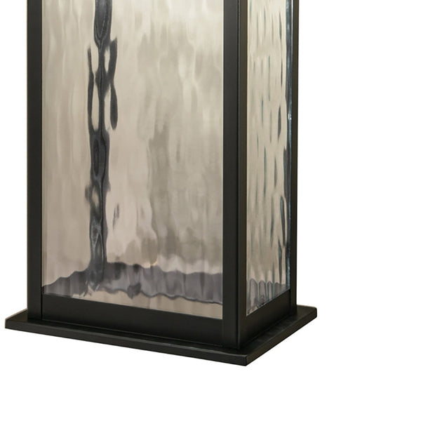 Atlas Weymouth Outdoor Integrated LED Sconce – Classic Lantern Style with Automatic Dusk-to-Dawn Sensor Gun Metal 17.75'' OL11239-BK