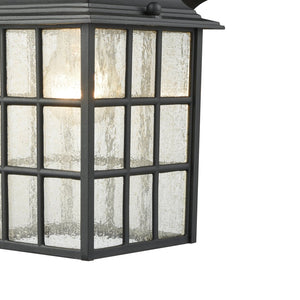 Atlas Whitby 12" High 1-Light Outdoor Sconce - Stylish Satin Black Fixture with Seeded Glass Panels OL11240-BK
