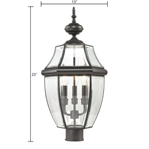 Atlas Ashford 23'' High 3-Light Outdoor Post Light - Elegant Traditional Design for Patios & Walkways Oil Rubbed Bronze OL11244-BZ