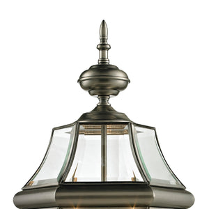Atlas Ashford 23'' High 3-Light Outdoor Post Light - Elegant Traditional Design for Patios & Walkways Antique Nickel OL11244-NK