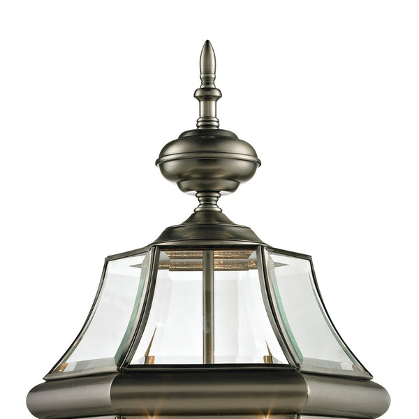Atlas Ashford 23'' High 3-Light Outdoor Post Light - Elegant Traditional Design for Patios & Walkways Antique Nickel OL11244-NK