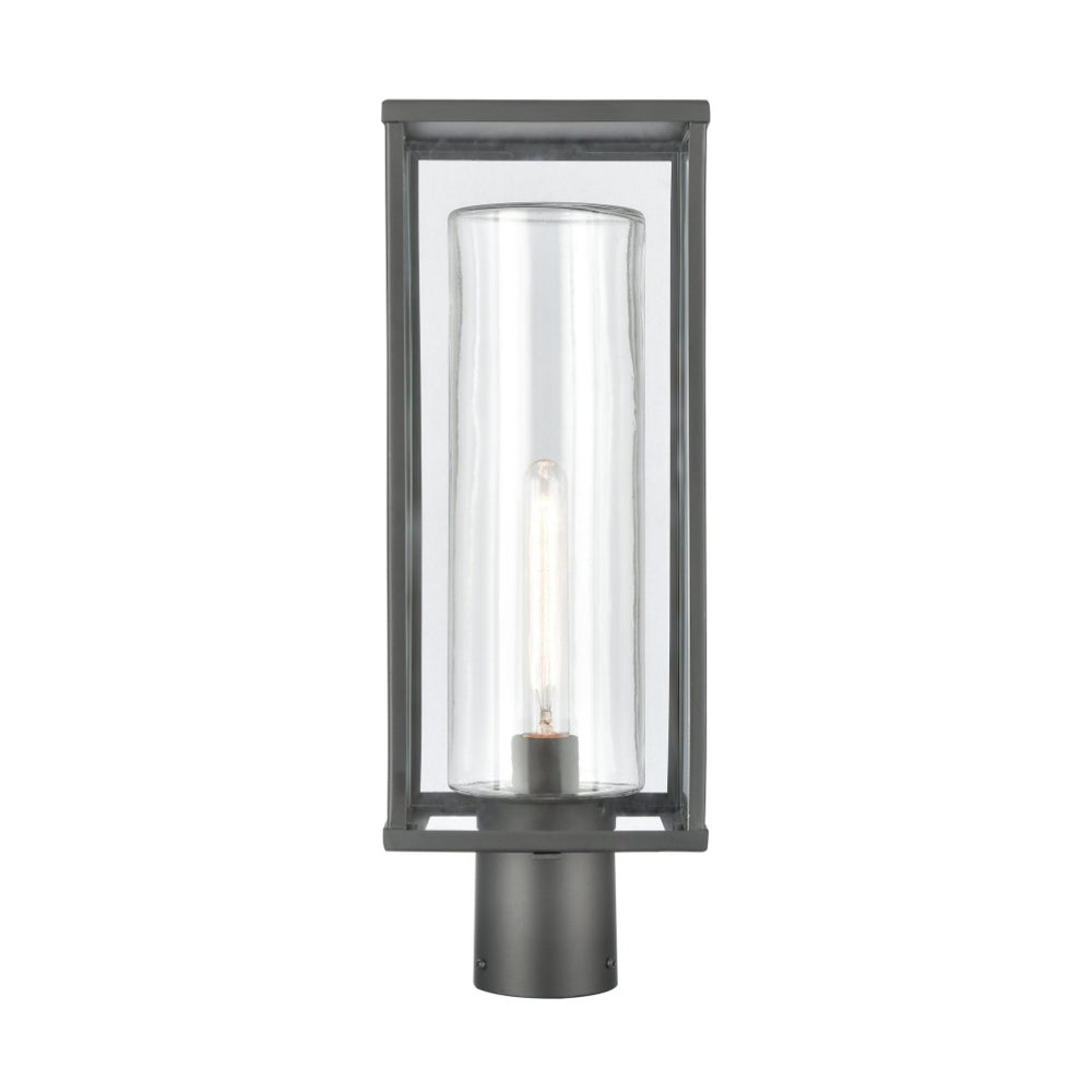 Atlas Augusta 19.75'' High 1-Light Outdoor Post Light - Sleek Modern Lantern for Pathways & Patios OL11245-BK