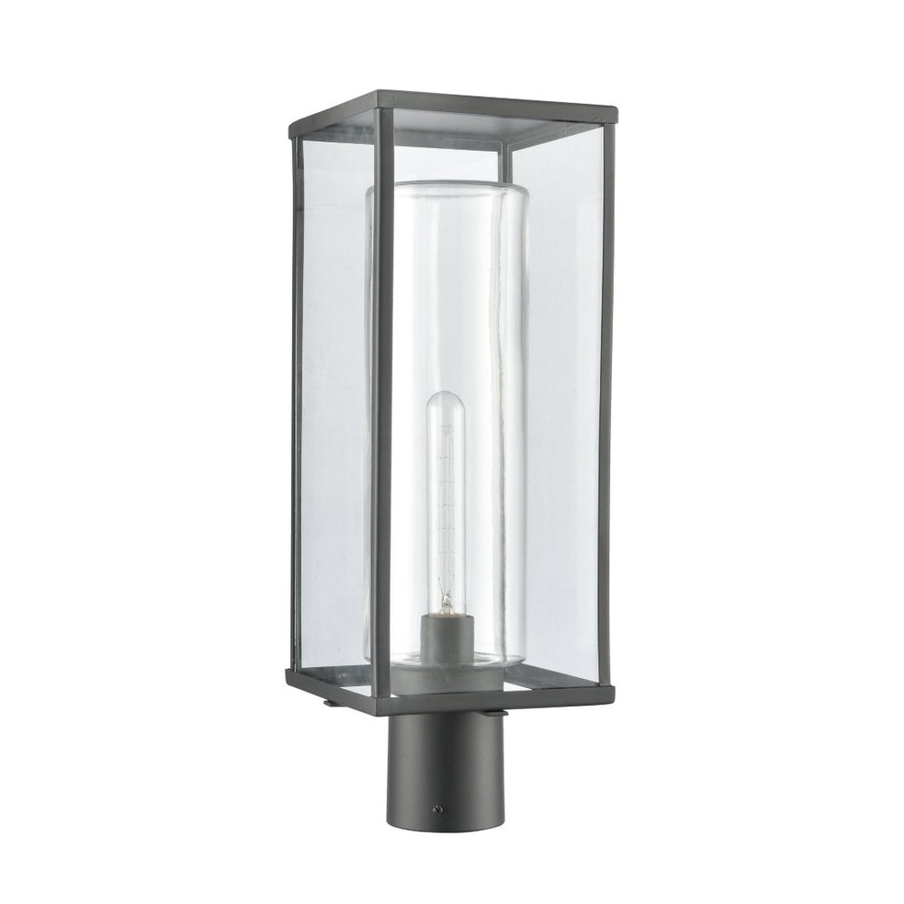 Atlas Augusta 19.75'' High 1-Light Outdoor Post Light - Sleek Modern Lantern for Pathways & Patios OL11245-BK