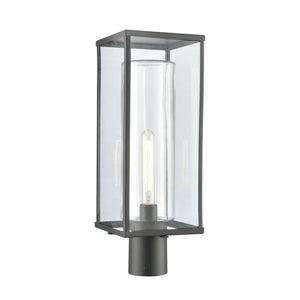 Atlas Augusta 19.75'' High 1-Light Outdoor Post Light - Sleek Modern Lantern for Pathways & Patios OL11245-BK