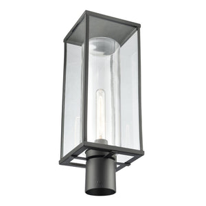 Atlas Augusta 19.75'' High 1-Light Outdoor Post Light - Sleek Modern Lantern for Pathways & Patios OL11245-BK