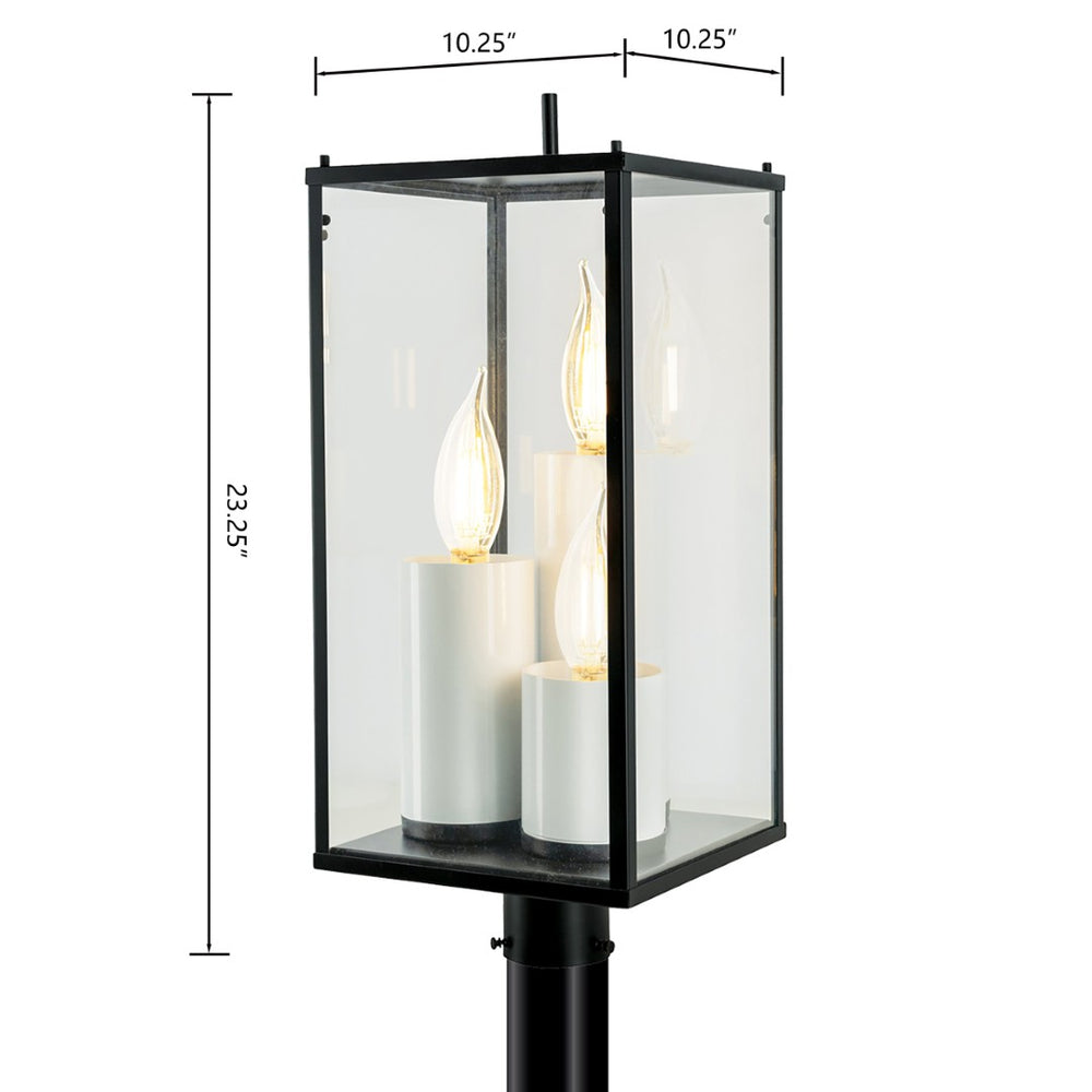 Atlas Back Bay 23.25" High 3-Light Outdoor Lantern Post Light - Matte Black, Elegant & Durable Design OL11246-BK