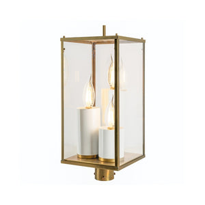 Atlas Back Bay 3-Light Outdoor Post Light – Timeless Aged Brass Lantern for Pathways & Patios Elegance OL11246-BS