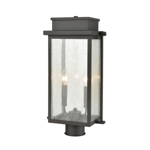 Atlas Braddock 19'' High Outdoor Post Light - Elegant Architectural Bronze with Seeded Glass Charm OL11248-BZ