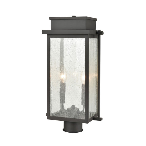 Atlas Braddock 19'' High Outdoor Post Light - Elegant Architectural Bronze with Seeded Glass Charm OL11248-BZ