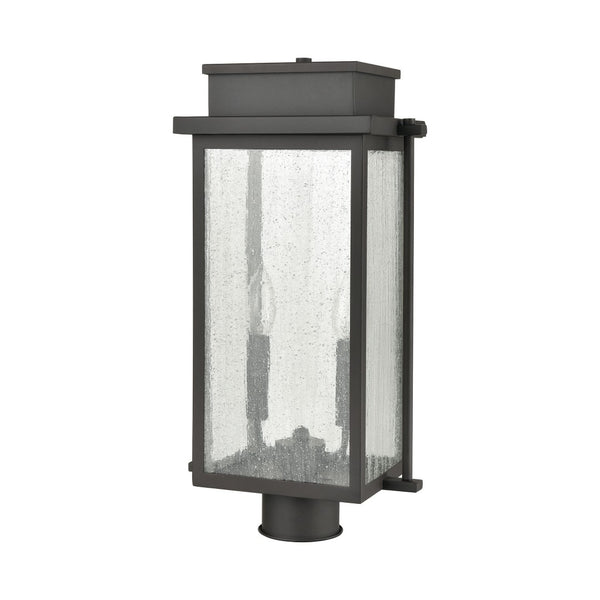 Atlas Braddock 19'' High Outdoor Post Light - Elegant Architectural Bronze with Seeded Glass Charm OL11248-BZ