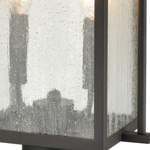 Atlas Braddock 19'' High Outdoor Post Light - Elegant Architectural Bronze with Seeded Glass Charm OL11248-BZ