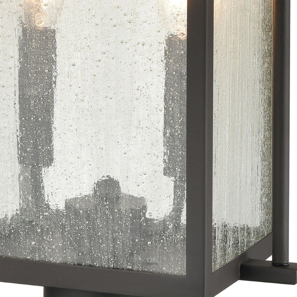 Atlas Braddock 19'' High Outdoor Post Light - Elegant Architectural Bronze with Seeded Glass Charm OL11248-BZ