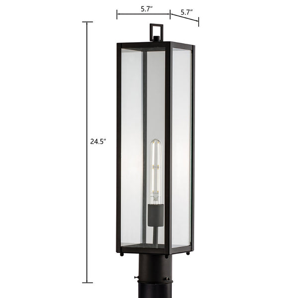 Atlas Capture 24.5'' High Matte Black Outdoor Post Light - Elegant Design for Entryways & Pathways OL11249-BK