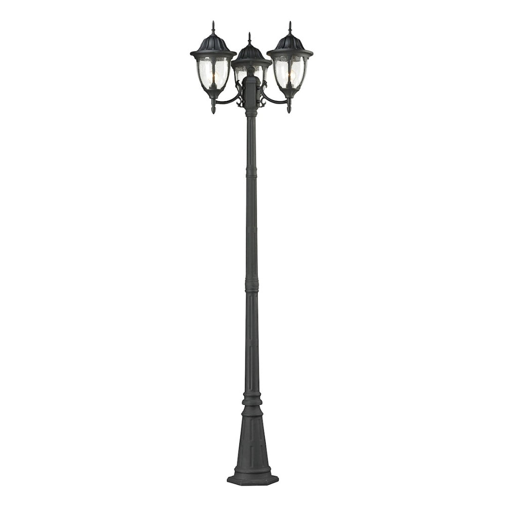 Atlas Central Square 91'' High 3-Light Outdoor Post Light - Elegant Matte Black Fixture for Pathways & Gardens OL11250-BK