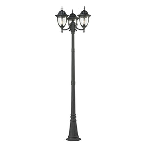 Atlas Central Square 91'' High 3-Light Outdoor Post Light - Elegant Matte Black Fixture for Pathways & Gardens OL11250-BK