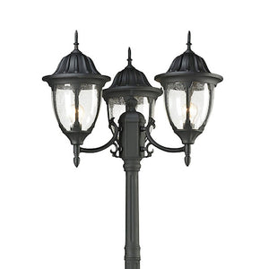 Atlas Central Square 91'' High 3-Light Outdoor Post Light - Elegant Matte Black Fixture for Pathways & Gardens OL11250-BK