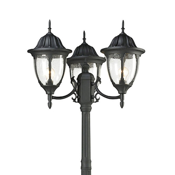 Atlas Central Square 91'' High 3-Light Outdoor Post Light - Elegant Matte Black Fixture for Pathways & Gardens OL11250-BK