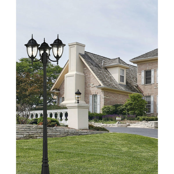 Atlas Central Square 91'' High 3-Light Outdoor Post Light - Elegant Matte Black Fixture for Pathways & Gardens OL11250-BK