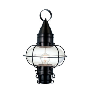 Atlas Classic Onion 1-Light Outdoor Post Light - Timeless Coastal Design with Vintage Charm and Durability Black OL11251-BK