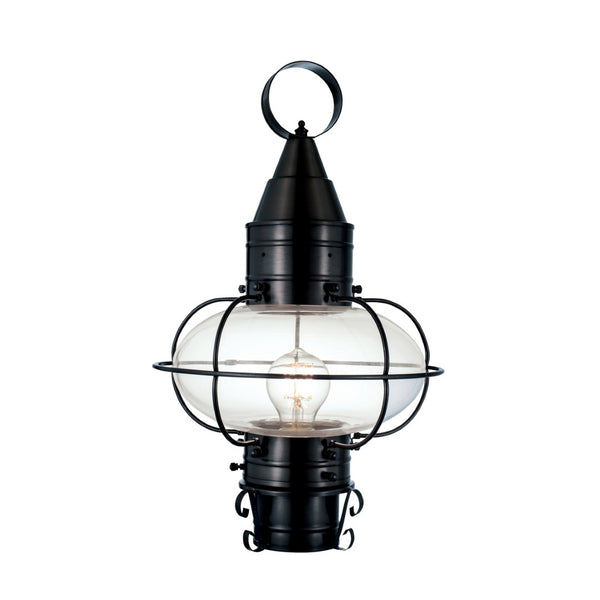 Atlas Classic Onion 1-Light Outdoor Post Light - Timeless Coastal Design with Vintage Charm and Durability Black OL11251-BK