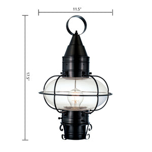 Atlas Classic Onion 1-Light Outdoor Post Light - Timeless Coastal Design with Vintage Charm and Durability Black OL11251-BK