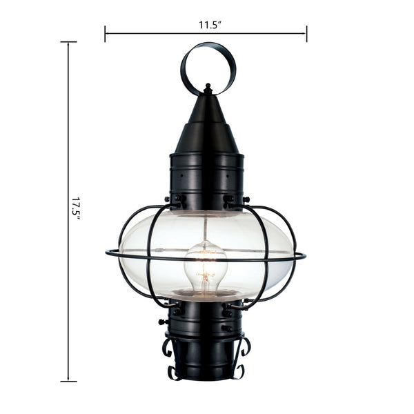 Atlas Classic Onion 1-Light Outdoor Post Light - Timeless Coastal Design with Vintage Charm and Durability Black OL11251-BK