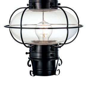 Atlas Classic Onion 1-Light Outdoor Post Light - Timeless Coastal Design with Vintage Charm and Durability Black OL11251-BK