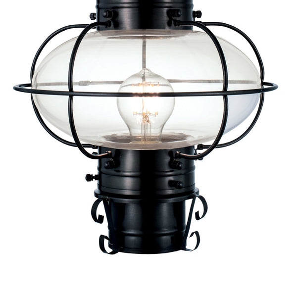 Atlas Classic Onion 1-Light Outdoor Post Light - Timeless Coastal Design with Vintage Charm and Durability Black OL11251-BK