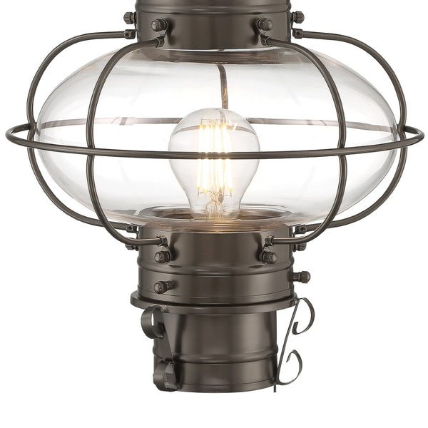 Atlas Classic Onion 1-Light Outdoor Post Light - Timeless Coastal Design with Vintage Charm and Durability Bronze 11.5'' OL11251-BZ