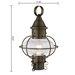 Atlas Classic Onion 1-Light Outdoor Post Light - Timeless Coastal Design with Vintage Charm and Durability Sienna OL11252-BN