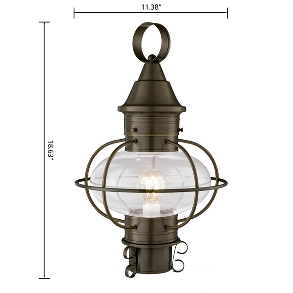 Atlas Classic Onion 1-Light Outdoor Post Light - Timeless Coastal Design with Vintage Charm and Durability Sienna OL11252-BN