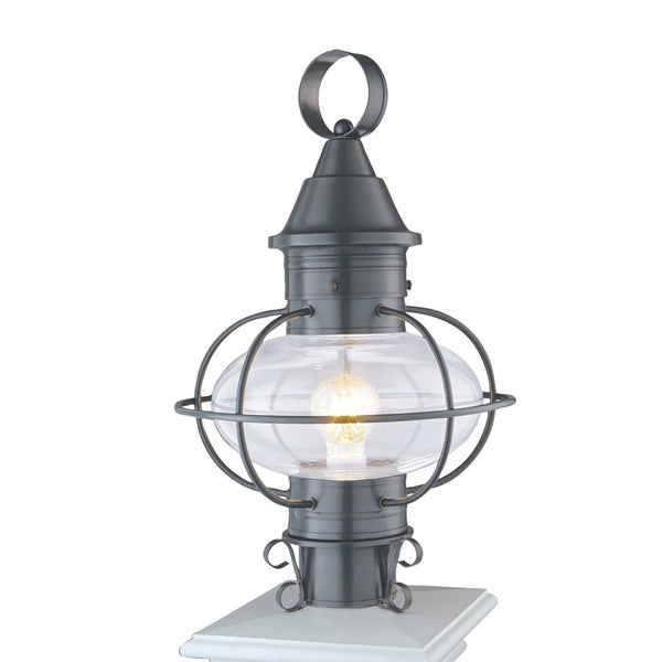Atlas Classic Onion 1-Light Outdoor Post Light - Timeless Coastal Design with Vintage Charm and Durability Gun Metal 11.38'' OL11252-GY