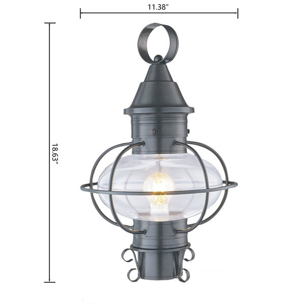 Atlas Classic Onion 1-Light Outdoor Post Light - Timeless Coastal Design with Vintage Charm and Durability Gun Metal 11.38'' OL11252-GY
