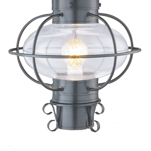 Atlas Classic Onion 1-Light Outdoor Post Light - Timeless Coastal Design with Vintage Charm and Durability Gun Metal 11.38'' OL11252-GY