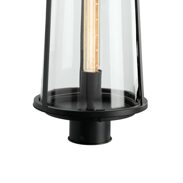 Atlas Cone 19.75'' High 1-Light Outdoor Post Light - Timeless Lantern Design for Pathways and Gardens Matte Black OL11253-BK