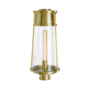 Atlas Cone 19.75'' High 1-Light Outdoor Post Light - Timeless Lantern Design for Pathways and Gardens Satin Brass OL11253-BS