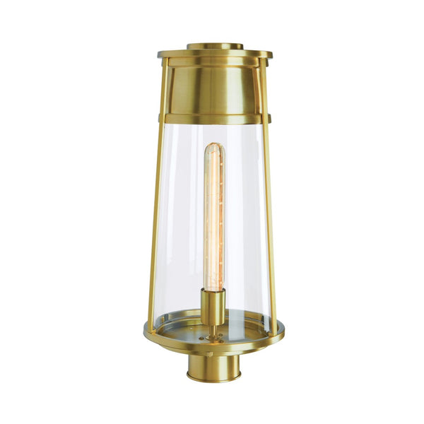 Atlas Cone 19.75'' High 1-Light Outdoor Post Light - Timeless Lantern Design for Pathways and Gardens Satin Brass OL11253-BS